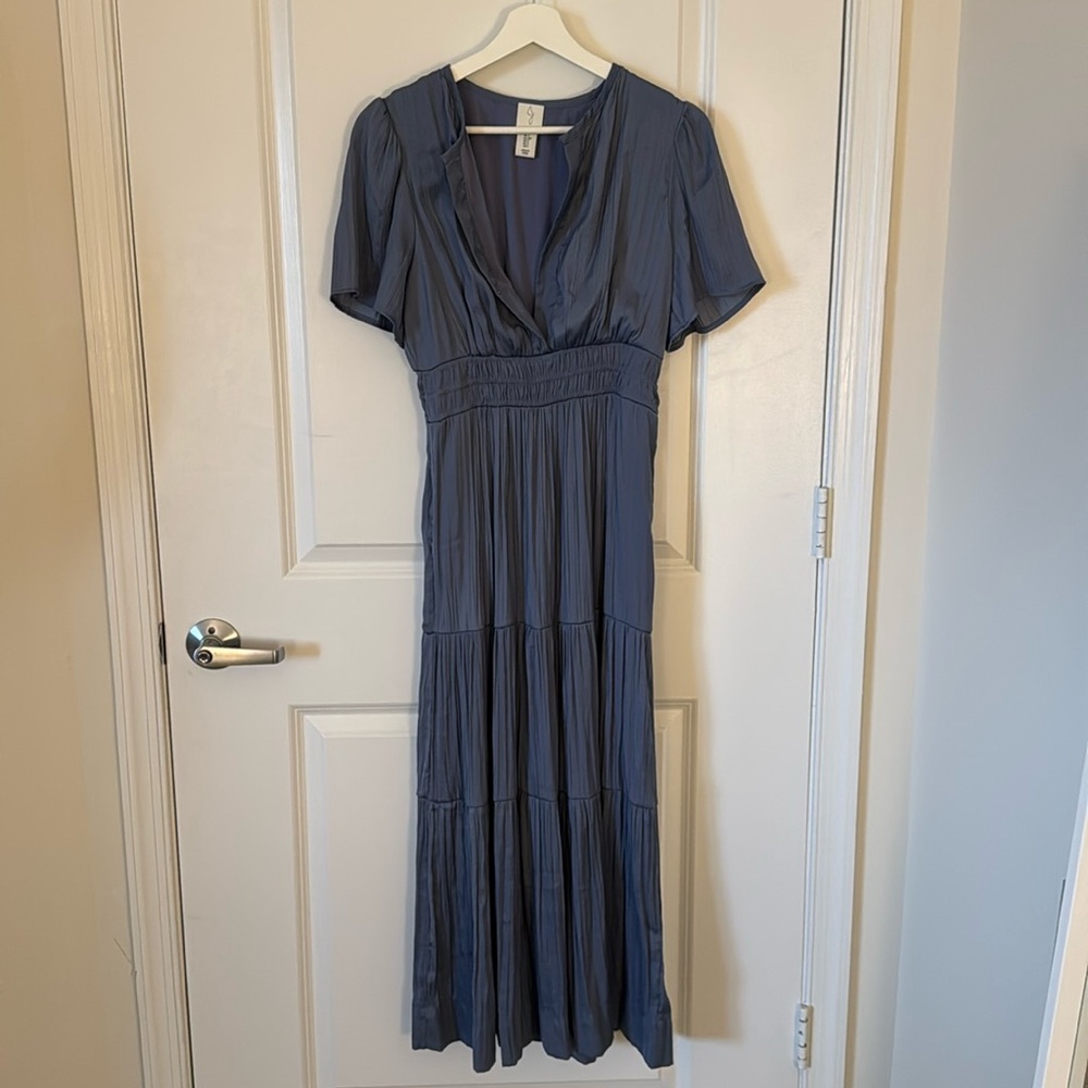 Dusty Blue Joie Pleated Dress